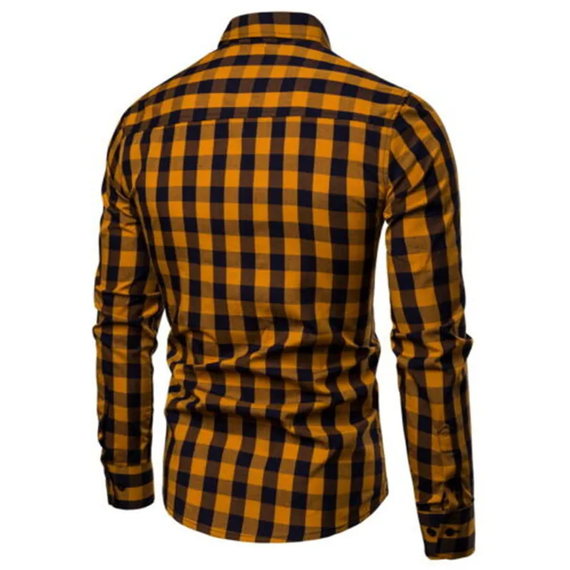 Мужские Роскошные повседневные стильные приталенные деловые рубашки в клетку с