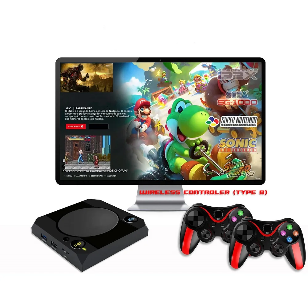 Супер консоль X Pro 4K HD Ретро игровая для PSP/PS1/DC/N64 видеоигр с 14000 + играми KODI