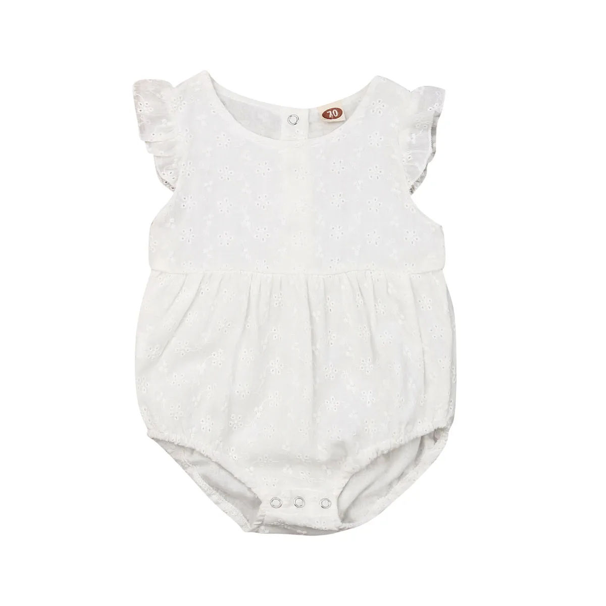 

2020 Newborn Infant Kids Baby Girl Lace Romper Summer Baby Romper Jumpsuit Clothes White Sleeveless Baby Girls Clothing