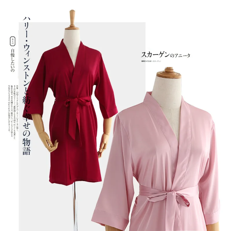 Халат женский Шелковый атласный свадебная одежда для подружки невесты