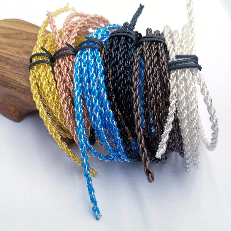 

DIY Replacement Cable 3.5mm Silver Plated Upgraded Wire 4 Strand For Repair HIFI Earphone Cable