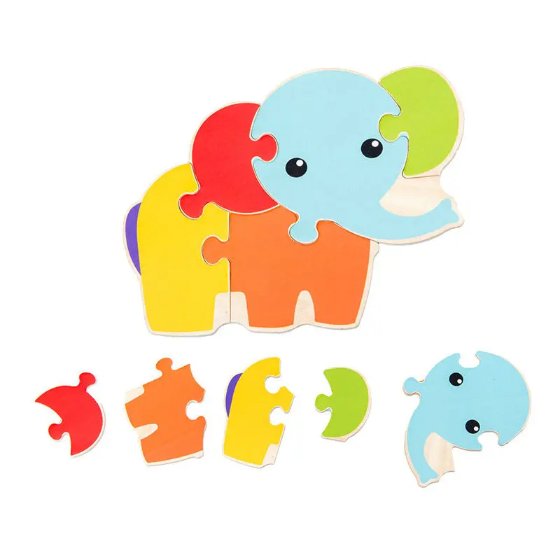 

Wooden Toys Puzzle Jigsaw 3D Sharp Matching Animal Intelligence Kids Early Educational Toys Montessori Set