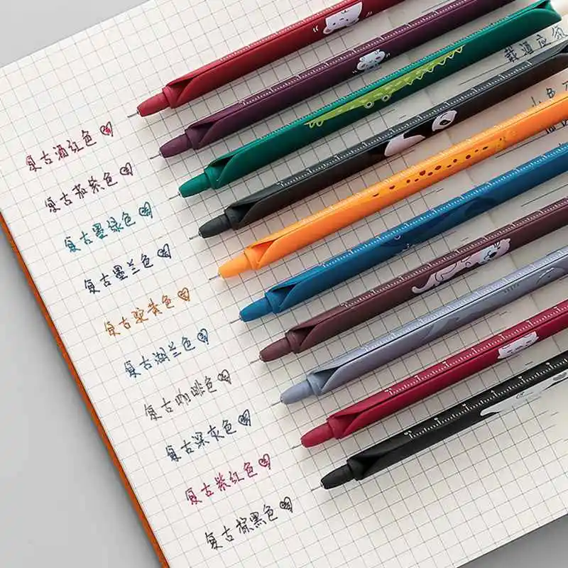 

3 in 1 Multifunction Retro Color Gel Pen Creative Ruler Cartoon Bookmark