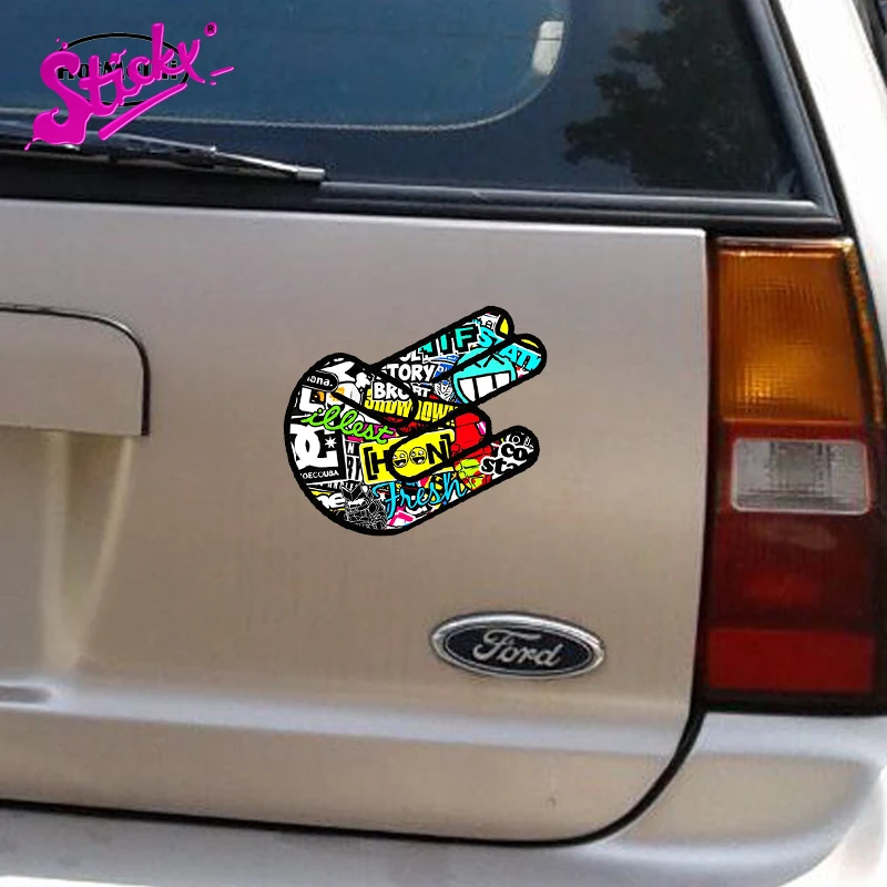 Липкая наклейка с бомбой рука-шокер Автомобильная Наклейка Декор мотоцикл