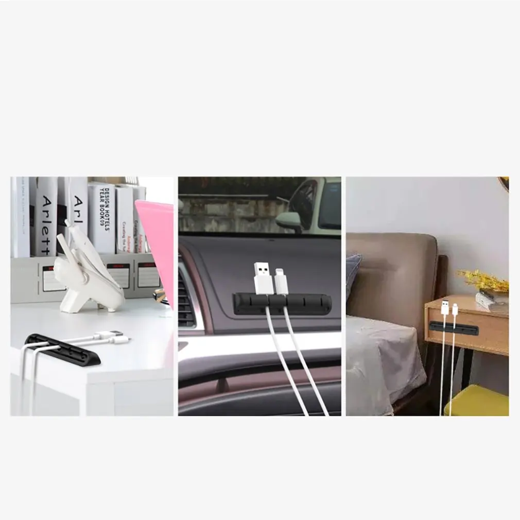 

Desktop Charging Data Cable Organizer Silicone Creative Gifts Storage Winding Cable Management Clamp