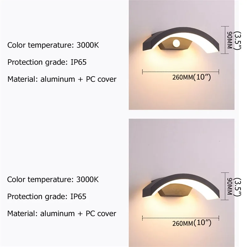 

BRIGHT Outdoor Wall Lamp Fixture Patio Human Body Induction LED Waterproof Creative Decorative For Courtyard Balcony Garden