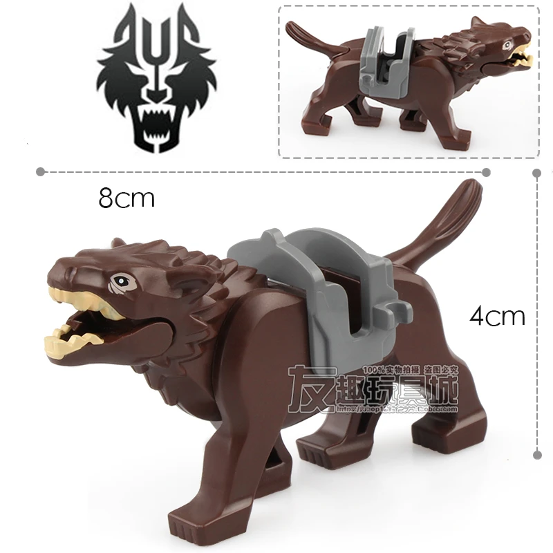 Конструктор Хоббит белый коричневый серый волка орки строительные блоки мини