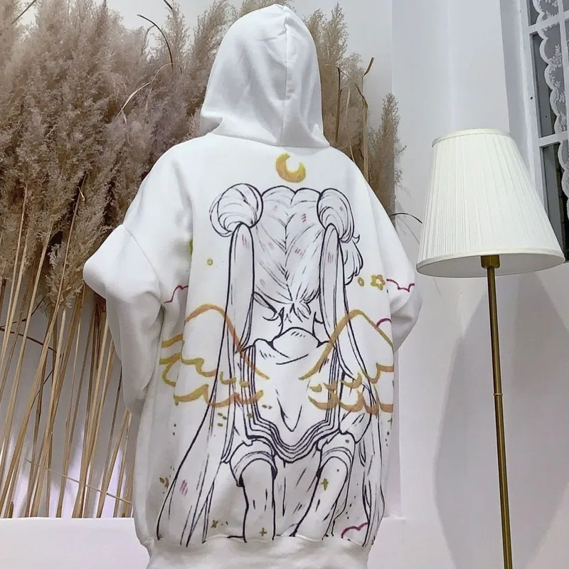 

Anime Hoodie Autumn Winter Clothes Women 2020 Fashion Vintage Print Sweatshirt Kawaii Long Sleeve Tops Warm Hoodie Women