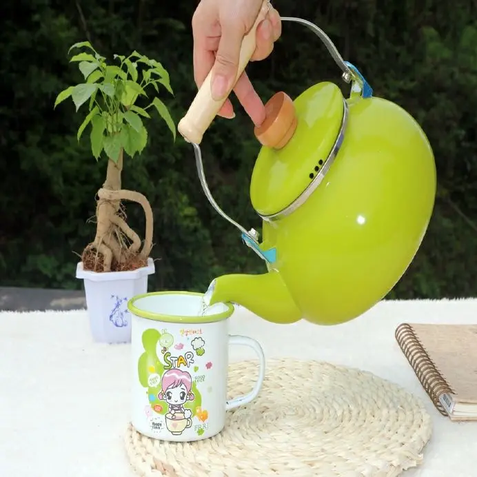 Enamel Kettle Camping Kitchen Tetera Electric with Temperature Control Pot Hot Wayer | Дом и сад