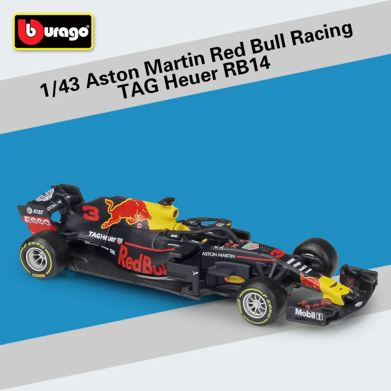 RB14 NO.3 Bburago 1:43 Масштаб F1 RedBull Infiniti Racing RB9 RB14 W07 SF16H SF71H литая под давлением металлическая модель автомобиля для коллекции подарок другу - Color: RB14 NO.3