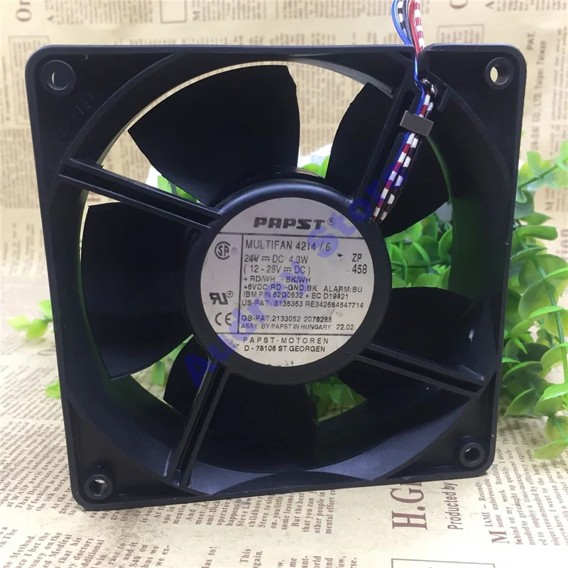 

Германия Papst MULTIFAN4214/6 12 см 12038 24 В 4,3 Вт Двойной Шарикоподшипник 5-проводной Вентилятор охлаждения воздуходувка