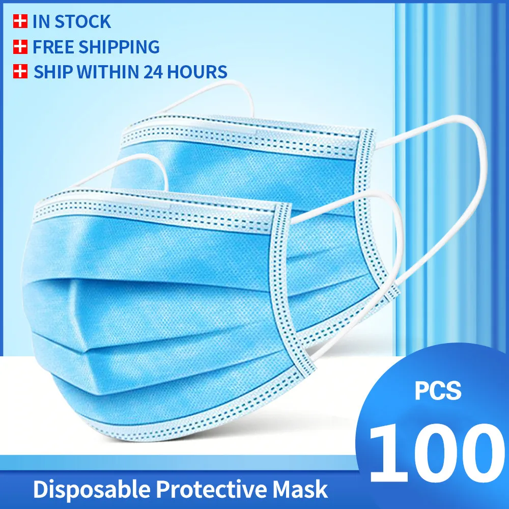 

Медицинская маска, хирургическая маска, 3-слойная Нетканая эластичная Ушная петля, маски от пыли со ртом для лица, защитные маски, одноразова...