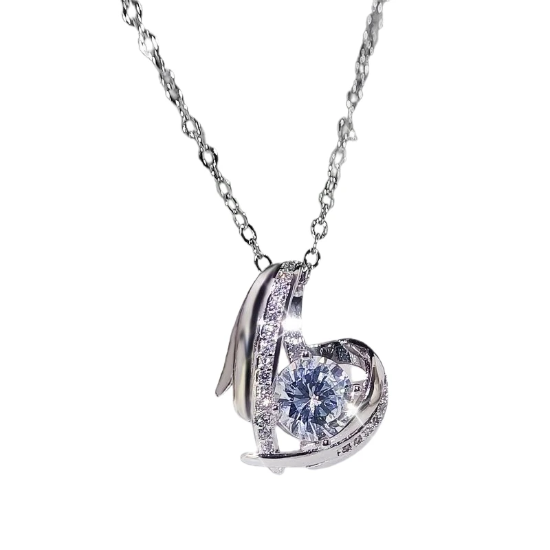 

Luxury Crystal CZ Love Heart Pendant Necklaces Women Party Jewelry Gifts