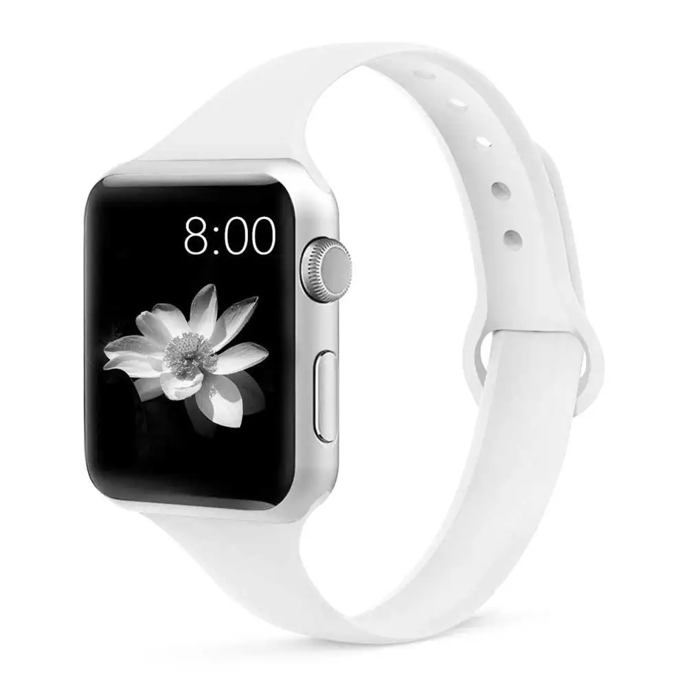 1 white Strap for Apple watch 4 band 44mm 40mm iWatch band 38mm 42mm Sports silicone bracelet Watchband for correa Apple watch 3/2/1 - Цвет ремешка: 1 white