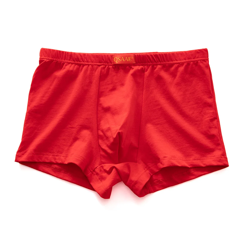 5pcs/lot Male red panties cottonre boxers panties comfortable men's panties underwear brand shorts man boxer size L-10XL QS7503