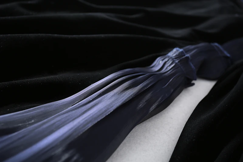 2019 осенне зимнее винтажное Золотое бархатное красивое шифоновое платье