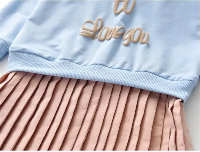 Новинка детское платье с длинным рукавом для девочек надписью платье-юбка |