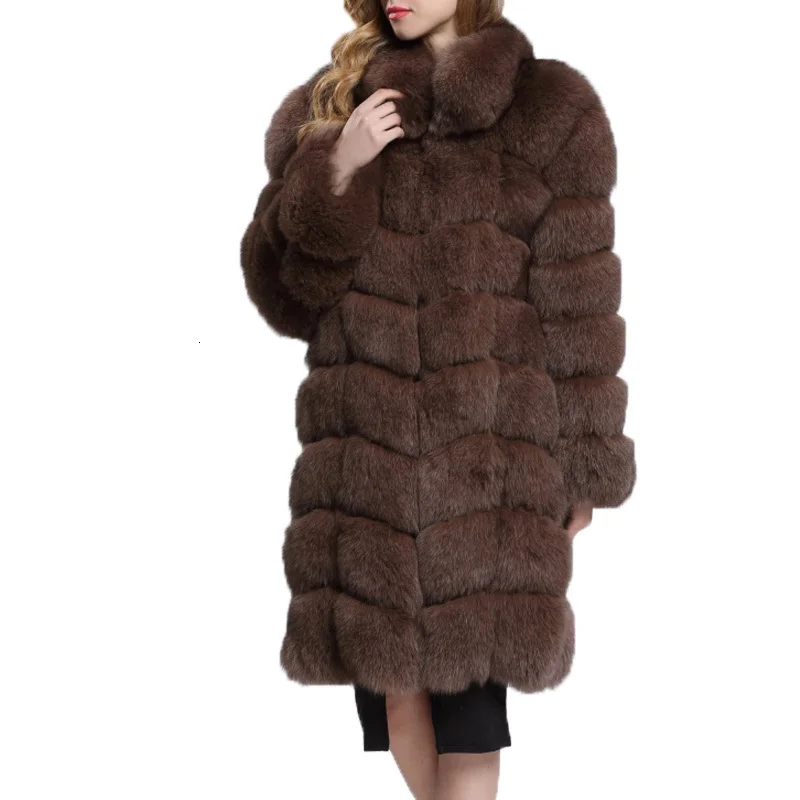 Женская длинная шуба из искусственного меха зимняя в Корейском стиле белого