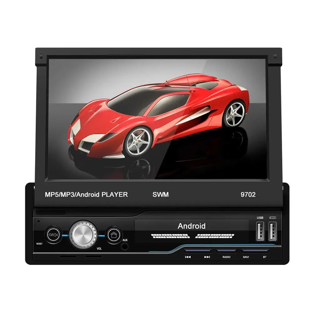 Автомагнитола 7 дюймов 1 Din 1080P HD сенсорный экран Android 8 GPS навигация карта России и