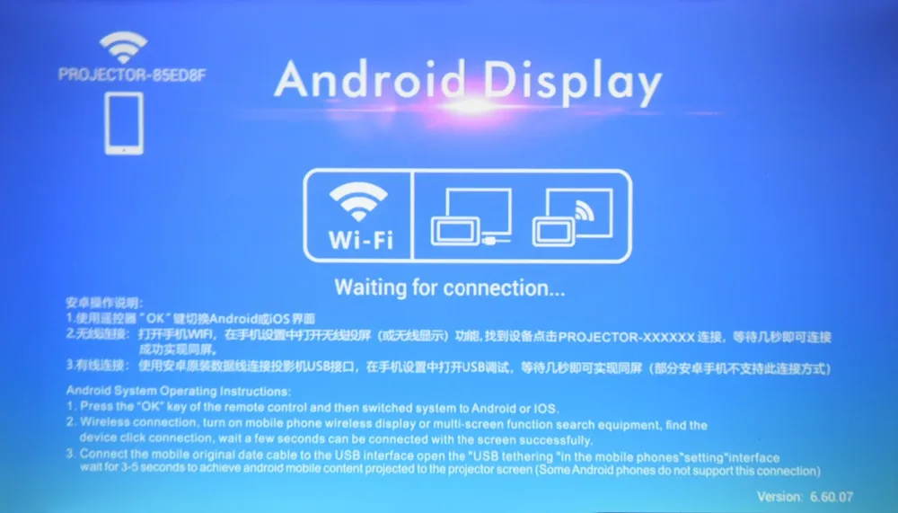 Everycom T6 светодиодный видеопроектор HD 720P портативный HDMI опция Android Wifi проектор Поддержка 4K Full HD 1080p домашний кинотеатр