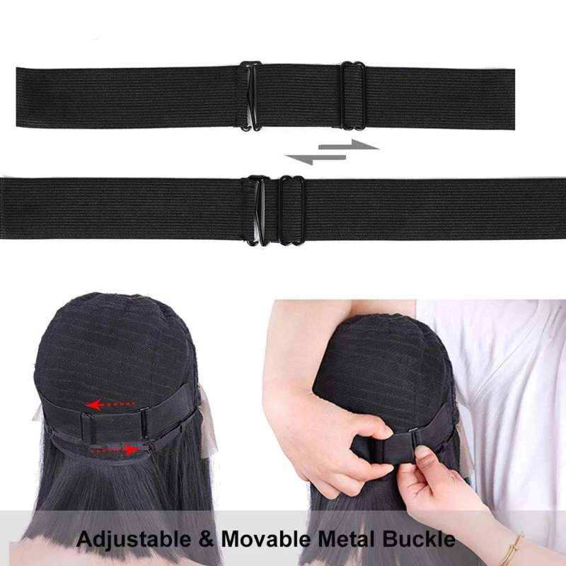 

E7CF 5PCS Adjustable Elastic Band for Wigs Straps Making Wig Glueless Keeping Wigs in Place Non-Slip