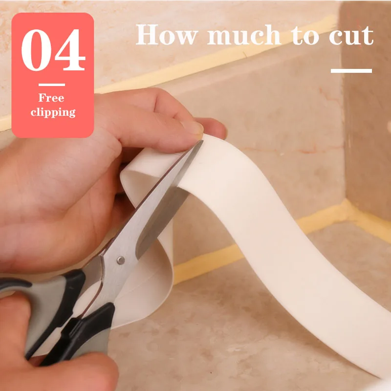 

3.2mx38mm Bathroom Shower Sink Bath Sealing Strip Tape White PVC Self adhesive Waterproof Wall Sticker for Bathroom Kitchen