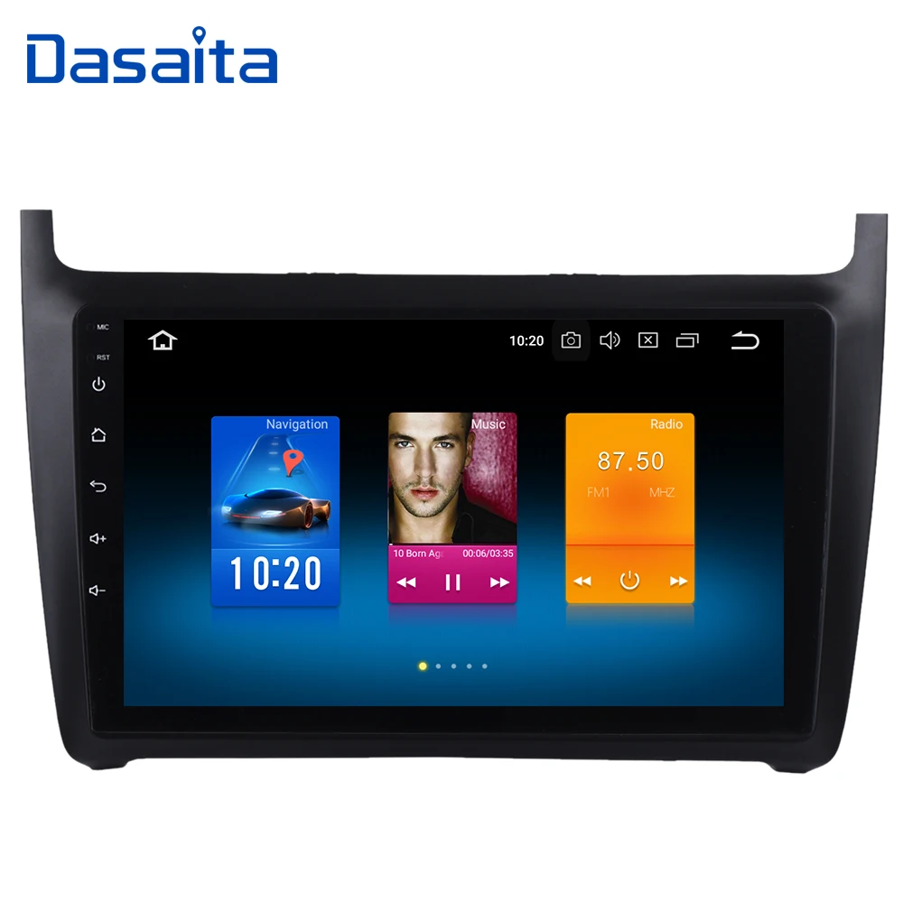 Dasaita 9 &quotIPS экран Android 10 0 GPS радио для VW New Polo 2012 2013 2014 2015 Восьмиядерный 4G RAM