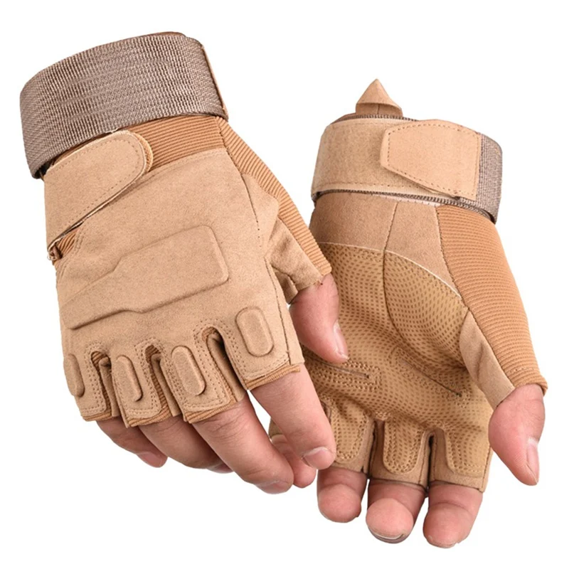 Перчатки мужские тактические Военные боевые митенки с открытыми пальцами