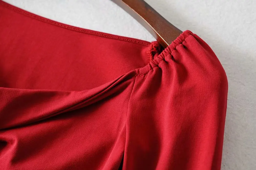 Женская футболка с квадратным воротником Bazaleas Элегантная длинным рукавом и