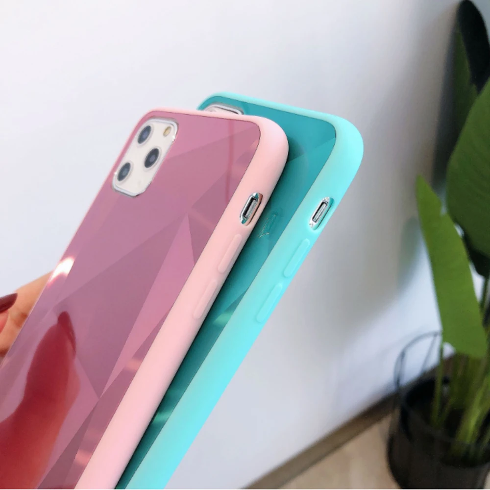 

Bling Phone Case For iphone 11 Pro Max X Xr Xs Max 6 6S 7 8 Plus Candy Color Shining Back Cover Cellphone Shell
