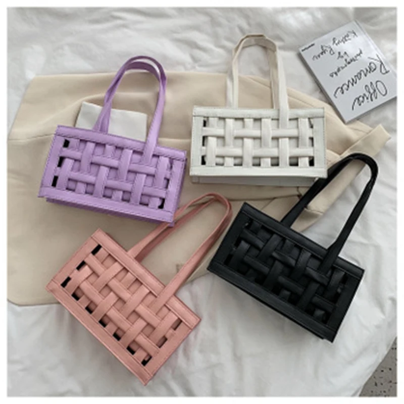 

Women's bag 2020 summer new Korean version of the one-shoulder diagonal fashion armpit bag purple woven mother bag tide