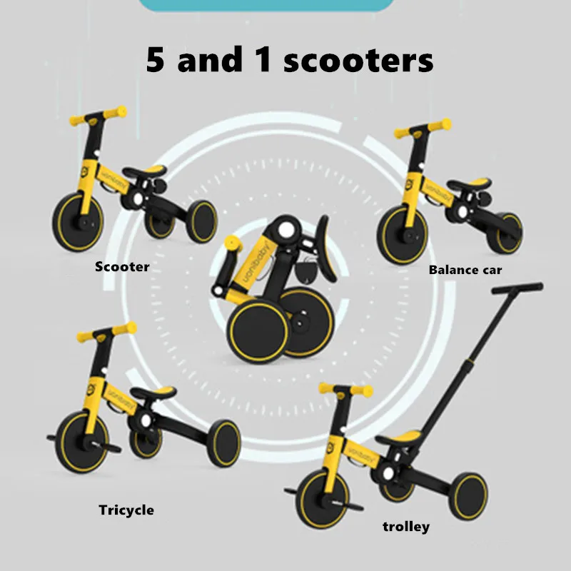 Outdoor toy children's scooter tricycle 5-in-1 balance bike walker 1 to 6 years old baby trolley | Мать и ребенок