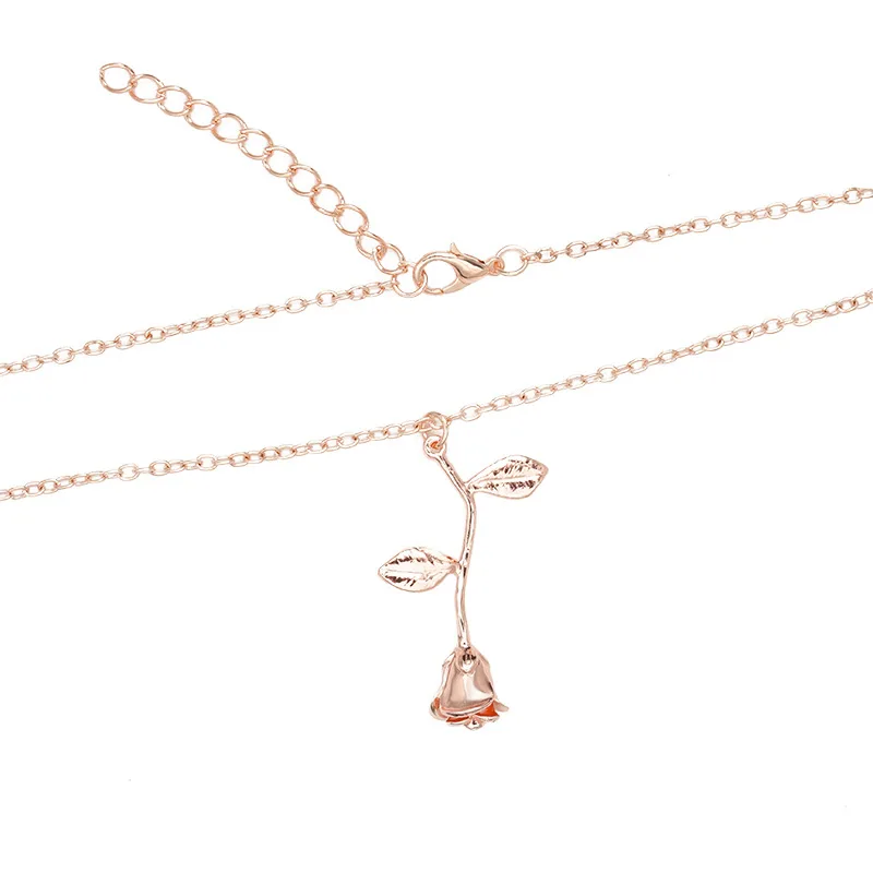 HebeDeer Rose Trendy Girl Simple Necklace Chain Women Silver Color TRENDY Pendant Necklaces Jewelry Lady Collares Collier | Украшения и