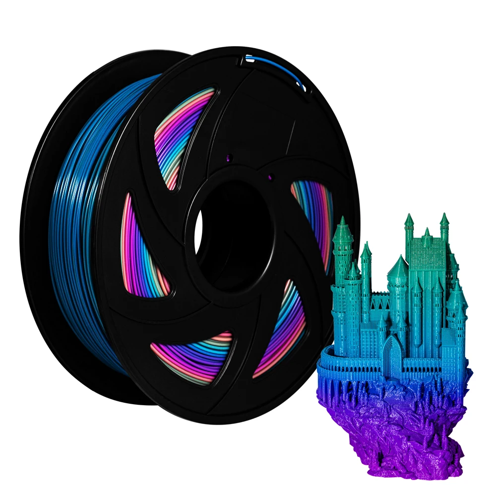 Нить для 3D-принтера XVICO нить PLA радужной расцветки КАТЫШКИ 1 75 мм кг нити 2 фунта |