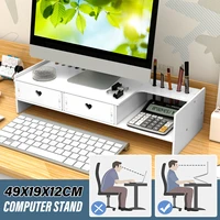 desk holder shelf wooden desktop holder computer monitor stand multi function laptop desk holder with cabinet computer riser