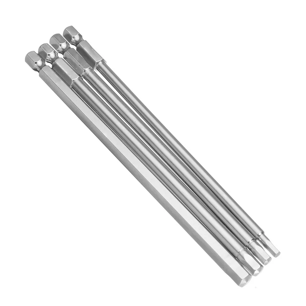 

4pcs 1/4 Hex Shank Magnetic Head Screw Driver 150mm Screwdriver Bits 3/4/5/6mm 4* Hex Screwdriver Bits