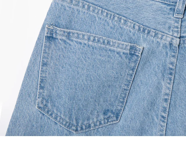 

2021 Early Autumn Women Fashion Denim Pants Loose High Waist Trousers with Pockets Lady Casual Jeans