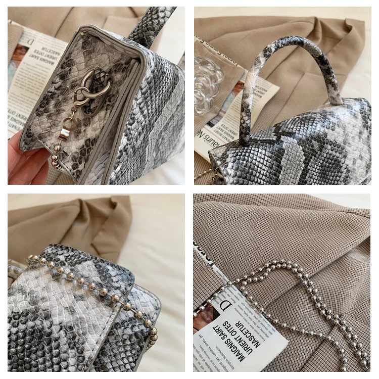 

Women Bag Designer Crossbody Bags for Women 2021 Paython Chains Mini Handbag PU Leather Shoulder Bags Purse Small Messenger Bags