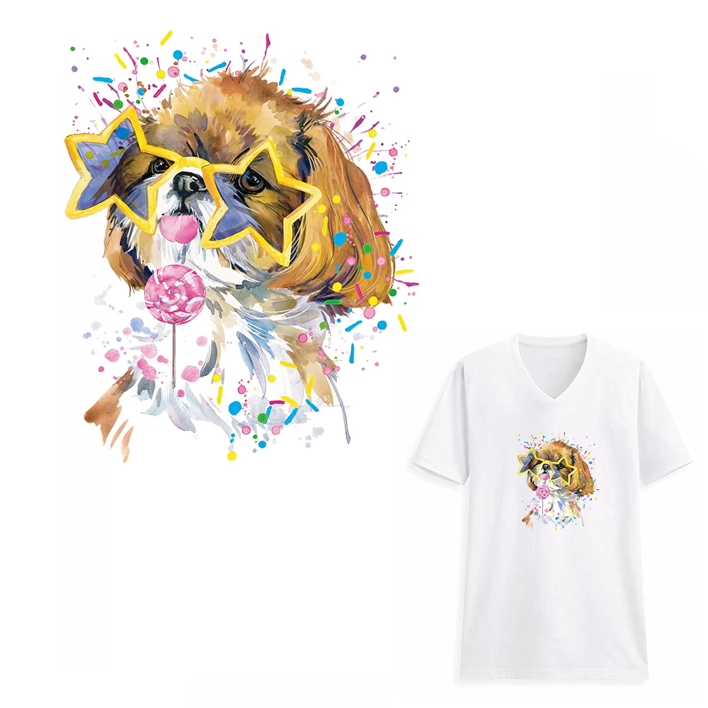 Наклейки на одежду термоклейкие нашивки с милыми животными термотрансферные