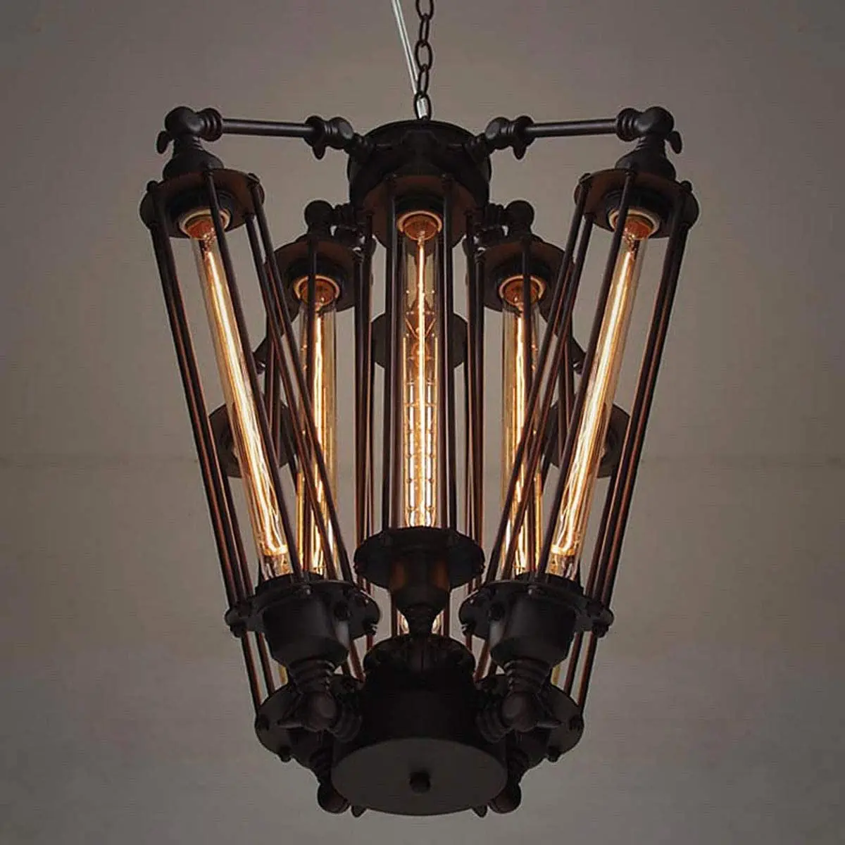 

Industrial Steampunk Style Chandelier Vintage Pendant Light Loft Ceiling Fixture Hotel Bar Creative Ceiling Lamp Decor