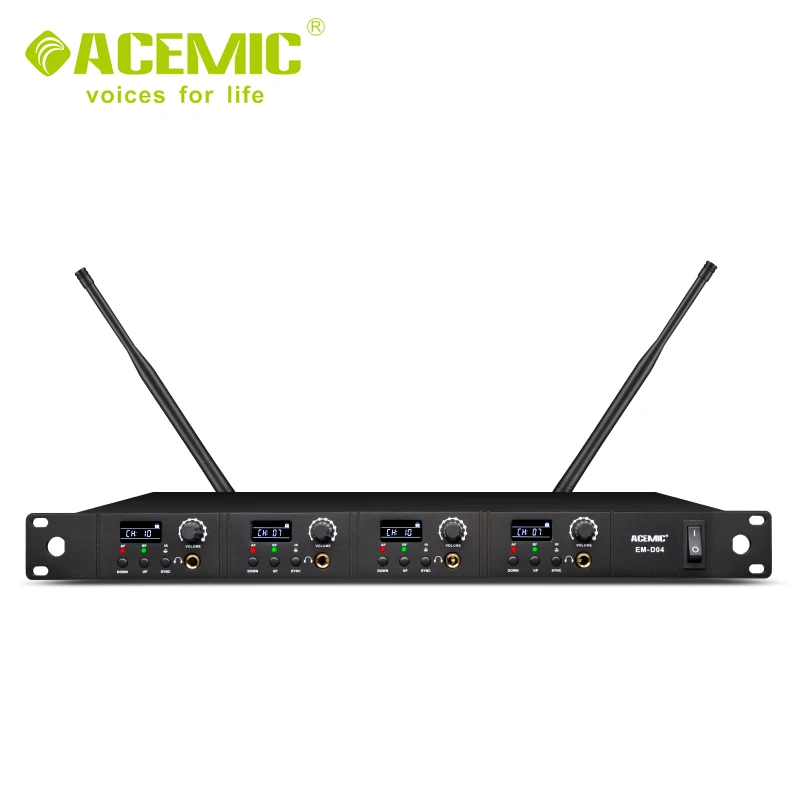 Быстрая ACEMIC EM-D04 четырехканальный беспроводной монитор в ухо система сценический монитор хорошее качество в уши