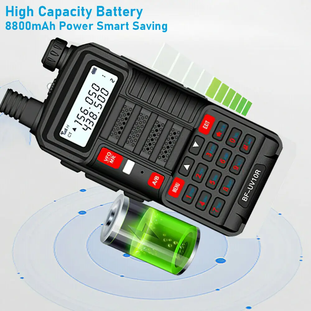 10w high power wireless walkie talkie 10km vhf uhf dual band handheld intercom for construction site outdoor sports cycling ура free g