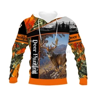 wholesale hunting graphic spring autumn winter hip hop casual deer 3d print hoodie polyester v10