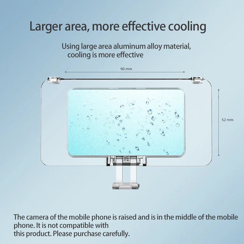 

Universal Mobile Phone Water Cooling Radiator Adjustable Portable Fan Holder Phone Water Cooler For iPhone Samsung 5G Cell Phone