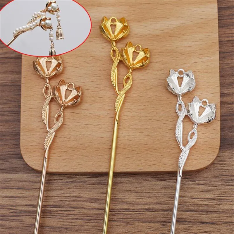 

DIY Jewelry Accessories Alloy Headdress Materials Flower Slice Charms For Jewelry Making Hairpin