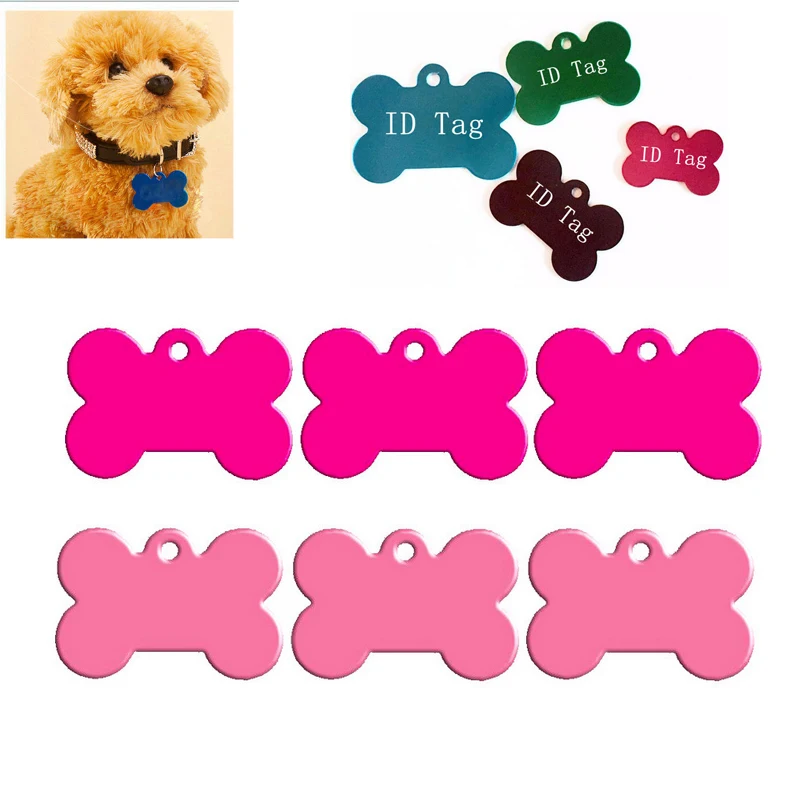 Dog ID Tags 2Pcs/Set Pets Bone Double Sides Personalized Pendant For Cat Name Phone Number Identification Necklace | Дом и сад