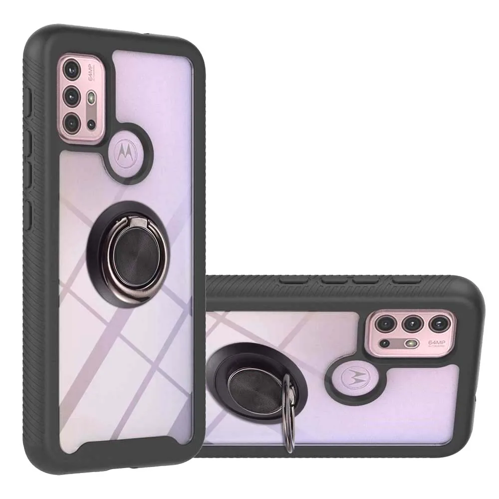

Гибридный защитный чехол G20 с металлическим кольцом для Motorola G30, чехол-бампер из ТПУ, кристально прозрачный прочный Чехол для Moto G10, чехол для ...