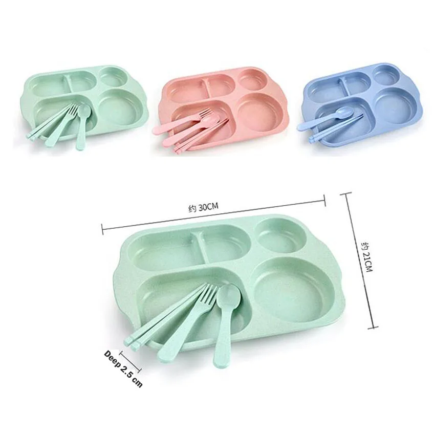 4 шт./компл. Детские чаша + ложка Вилка питания Еда посуда Носки с рисунком медведя