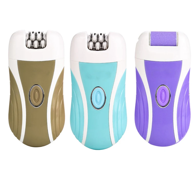 

3 in 1 Rechargeable Lady Epilator Women Electric Trimmer Hair Removal Depilador Shaver Razor Callus Dead Skin Remover Foot Care