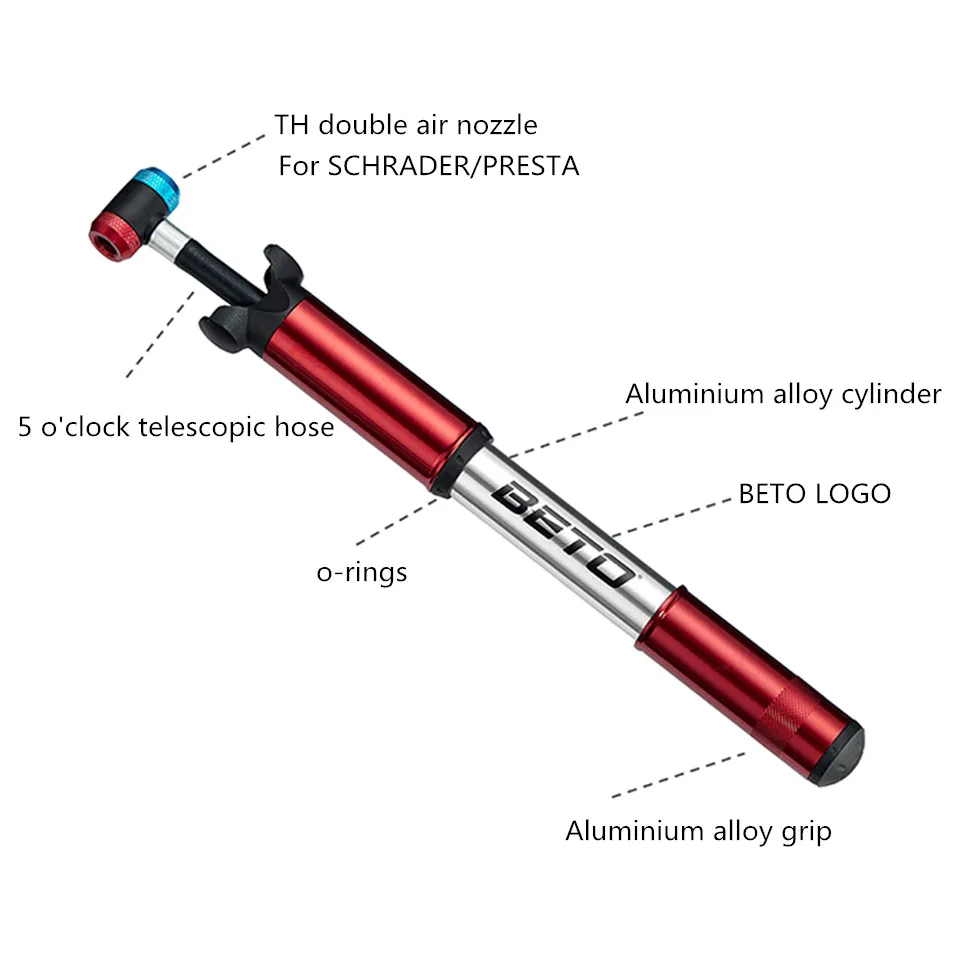 Beto TH Pump3 003A все из алюминиевого сплава велосипед мини насос Schrader